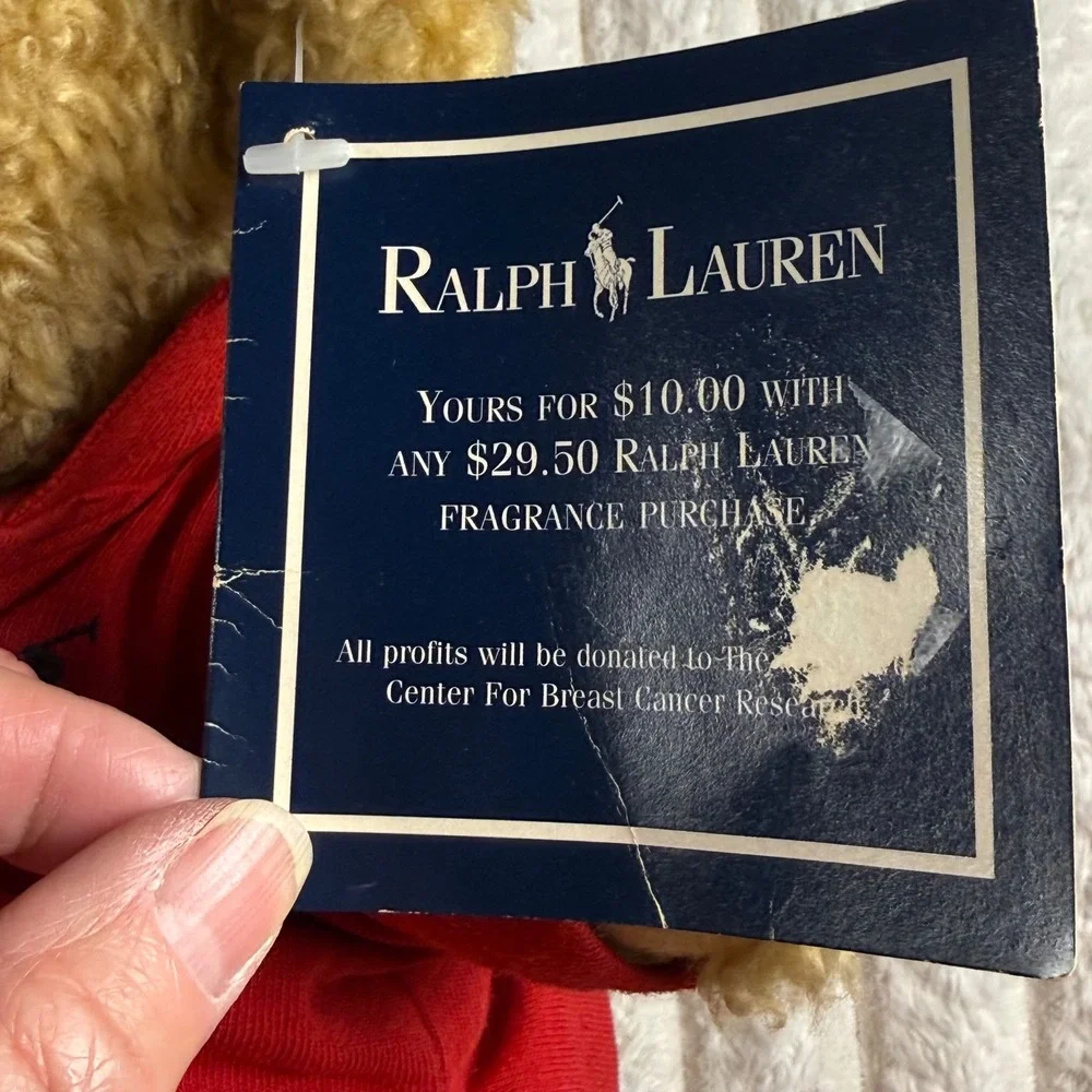 Vtg. Ralph Lauren Polo Bear Plush Red Shirt Blue Pony Promotional Collectible